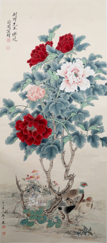 牡丹锦鸡图(1)