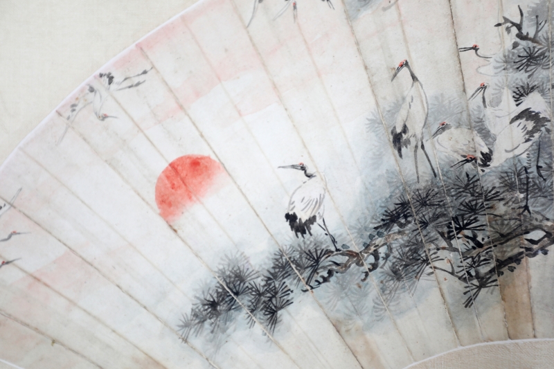 松鹤扇面(3)