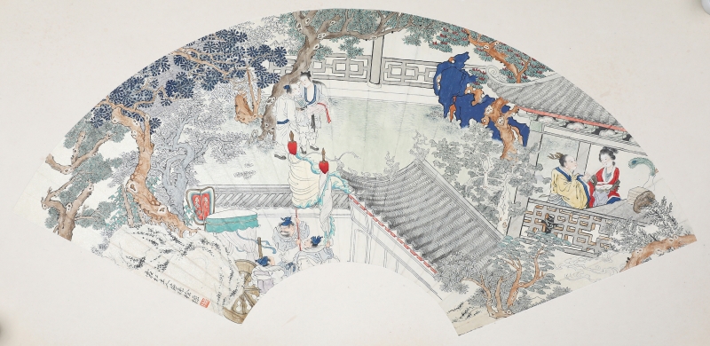 人物扇面(1)